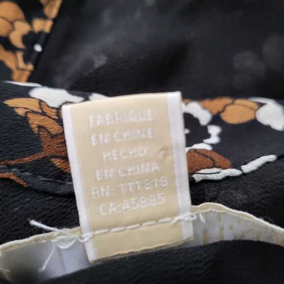 MICHAEL KORS Midi Dress Womens S 4 6 Button Up Brown Floral Long Sleeve V-Neck - Picture 6 of 7